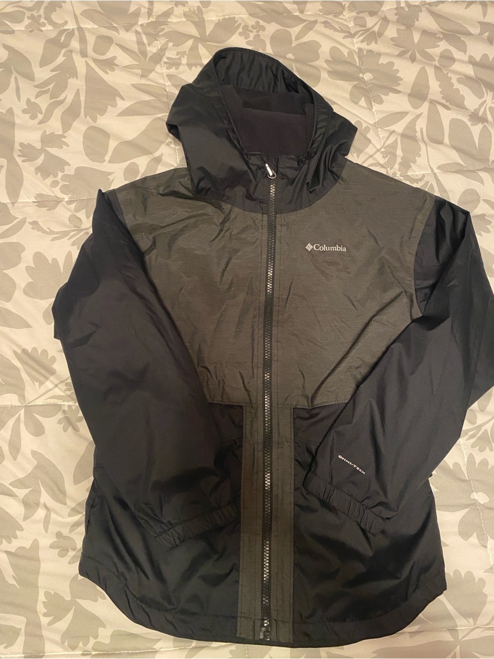Columbia Black and Dark Gray Kids' Rain Jacket